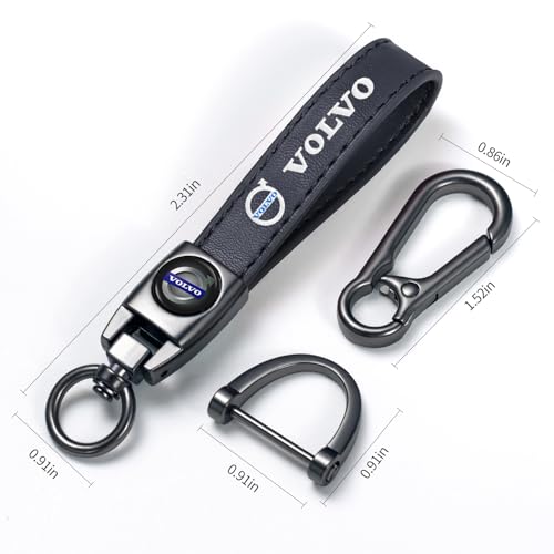 Genaughty Genuine Leather Car Keychain Keyring Accessories Compatible with Volvo series Car… - Image 2