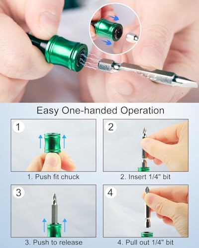 Katerk 12pc Portable Bit holder Key chain, 1/4 inch Hex Shank Screwdriver… - Image 6