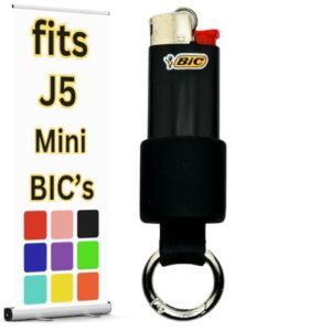 Mini BIC Keychain Lighter Holder with Spring Clip