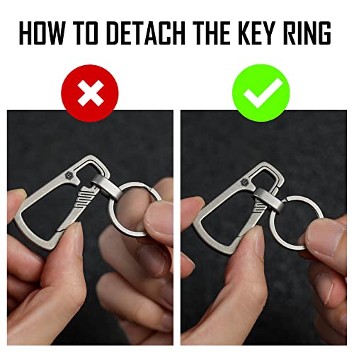 KeyUnity Titanium Carabiner Keychain Clip, Quick Release EDC Key Holder Organizer with… - Image 4