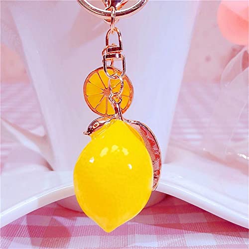 Ergugos Cute Lemon Keychain Little Lemon Crystal Rhinestone Key Chain Fruit Keyring… - Image 5