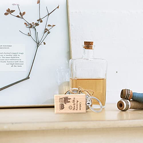 20 Pieces Blank Wooden Key Chain, Rectangle Wood Blanks for Key Chains,… - Image 5