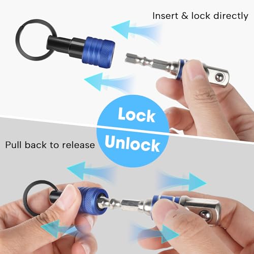 FACAINCXS Upgraded 6PCS Bits Holders Keychain, 1/4 inch Hex Shank Bit Holders,… - Image 3