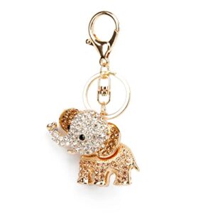 TOPASION Lucky Elephant Keychain Rhinestone Key Chain for Women Car Purse Handbag…