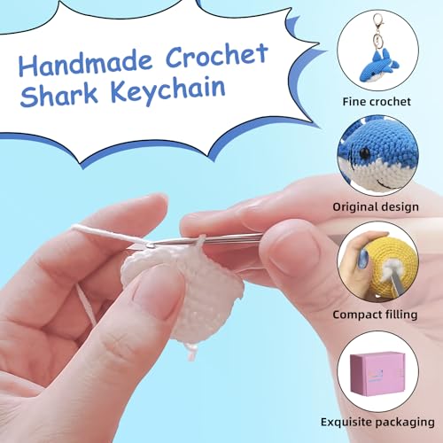 Traxex Handmade Crochet Shark Keychain - Image 4