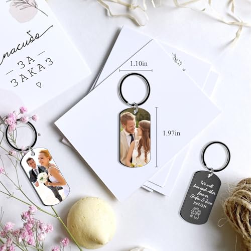 RSQGT Custom Keychain Double Sided Personalized Picture Text Keychains Engraving Photo Key… - Image 4