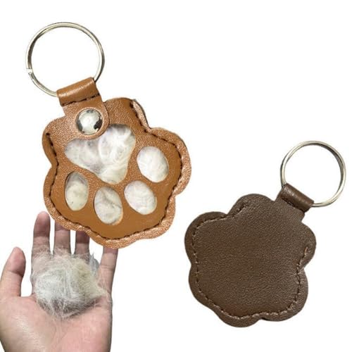 hzzsbu 3 Pcs Pet Hair Storage Keychain, Cat Paw Shaped Keychain, Pet… - Image 5