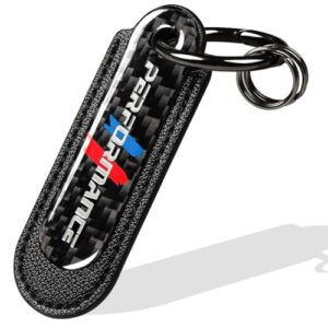 muekzru Carbon Fiber Leather Set Car Keychain,Universal keychain Fashion Sports Keychains Keyring…