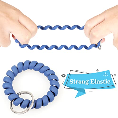 Oligei 9 Colors Wrist Keychain, Key Chain Wristlet Retractable Spiral Coil, Key… - Image 3