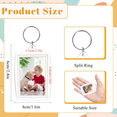Qyyiguf 30 Pcs Acrylic Photo Frame Keyring,Keychain Clear Acrylic with Split Ring,Photo… - Image 2