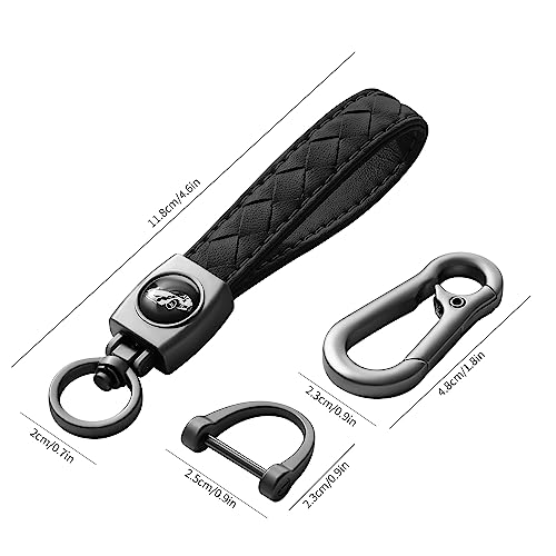 Gkeygo Carabiner Keychain, Universal Heavy Duty Woven Handmade Leather Key Chain, Car… - Image 5