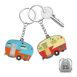 Camper Keychain Happy RV Keychain Set for Men Women Teenager Camper Lover…