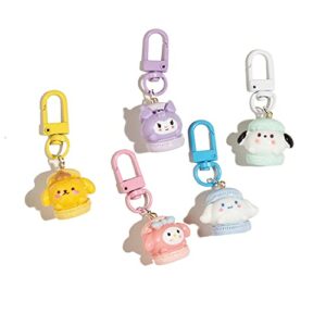 sailorsunny 5 Pack Colored Macaron Anime Keychains Womens Pop Cartoon Charms For…