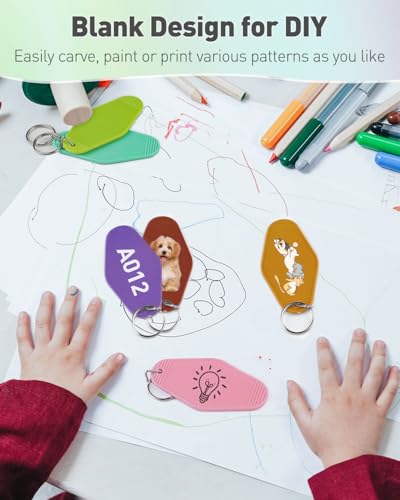 Uniclife 10 Pcs Blank Hotel Keychain Tags, Blank Motel Keychain with Key… - Image 3