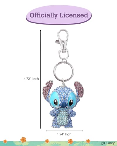 Stitch Keychain Official License, Multicolored Pave Crystal Stitch Charm Keychain, Disney Bag… - Image 5