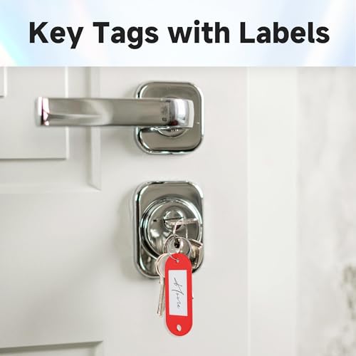 Teskyer 56 Pack Plastic Key Tags with Key Chain Ring, Writeable Key… - Image 4