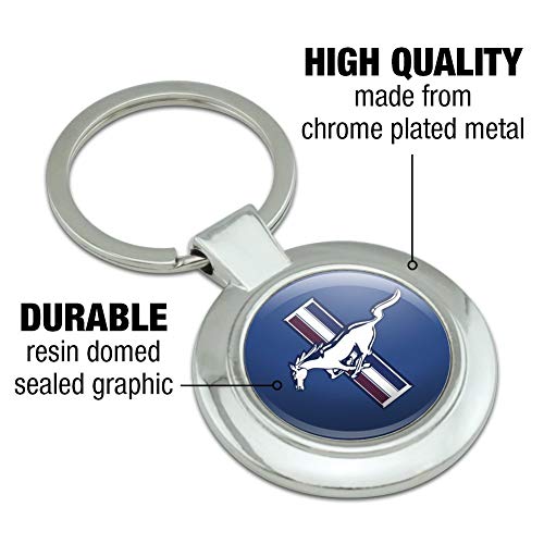 GRAPHICS & MORE Ford Mustang Logo Keychain Classy Round Chrome Plated Metal - Image 5
