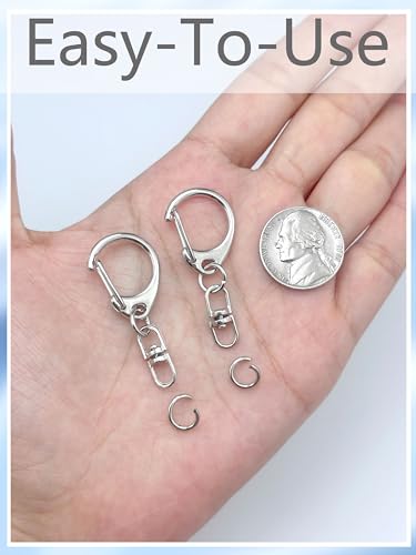 Evnlo 50Pcs Lobster Claw Clasps for Keychain Clip, Swivel Snap Hooks Silver… - Image 5