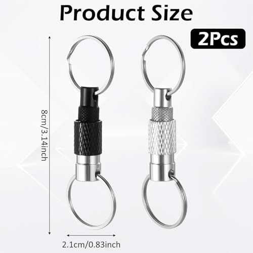 Bewudy 2Pcs Quick Release Keychain, Detachable Key Ring Quick Disconnect Keychain Heavy… - Image 2