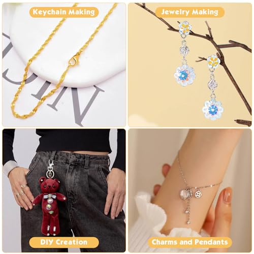 PAXCOO 990PCS Keychain Making Kit, Keychain Craft Supplies Including Key Chain Hooks,… - Image 6