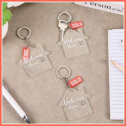 Inbagi 12 Sets House Acrylic Keychain Real Estate Agent Keychain Clear Blank… - Image 4