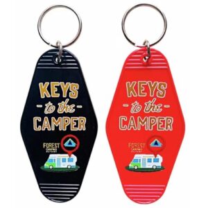 Keys To The Camper Keychain Set of 2 Black and Red His…
