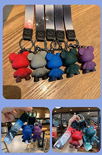 Xierdio Cute Bear Charms Cartoon Keychain, Fashion Bag Charms Pendant Wrist Lanyard,… - Image 7