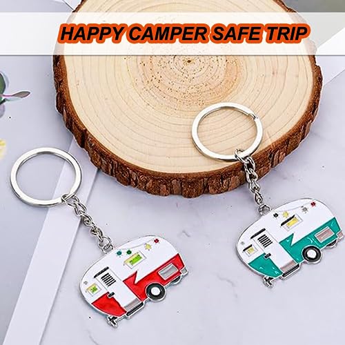TrustBlai 2 Pack Camper Keychain Set Happy RV Camper Keyring Couples Camping… - Image 2