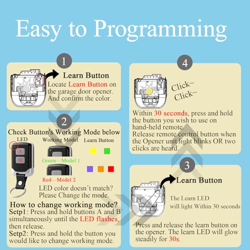 2 Replacement for liftmaster Chamberlain Sears Craftsman Garage Door Opener Remote Keychain… - Image 7