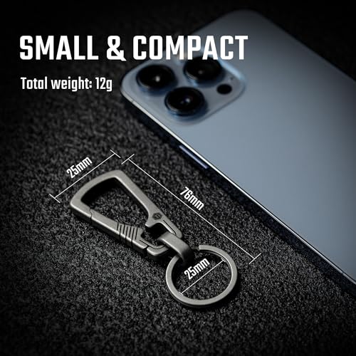 KeyUnity Titanium Carabiner Keychain Clip, Quick Release EDC Key Holder Organizer with… - Image 5
