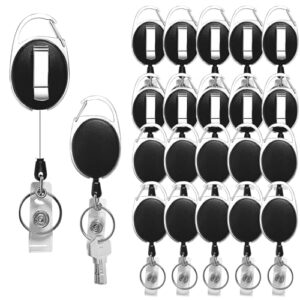 Diateklity 20 Pack Retractable Badge Holder with Carabiner Reel Clip, Badge Reel…