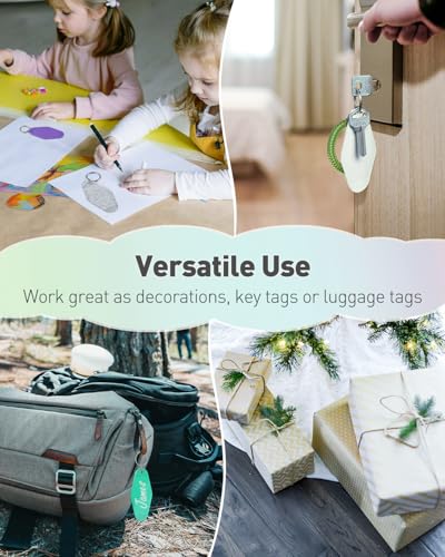 Uniclife 10 Pcs Blank Hotel Keychain Tags, Blank Motel Keychain with Key… - Image 6