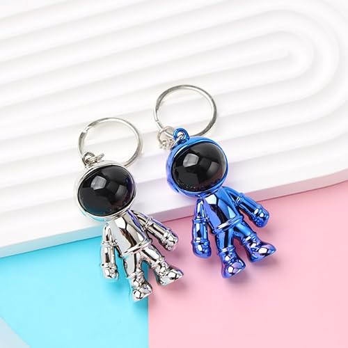 SHIDXIB 4Pcs Multicolour Black Robot Keychains Men Creative spacemen Car Key Chain… - Image 6