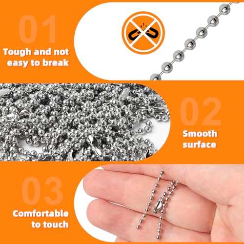 Hapy Shop 200 pcs 100 mm Long Bead Connector Clasp Ball Chains… - Image 3