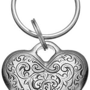 DANFORTH Florentine Heart Keychain Handcrafted Pewter Love Keychain For Her