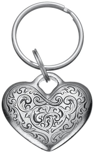 DANFORTH Florentine Heart Keychain Handcrafted Pewter Love Keychain For Her