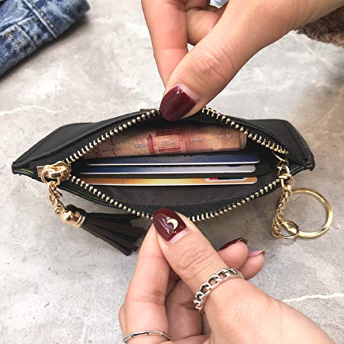 AnnabelZ Coin Purse Change Wallet Pouch Leather Card Holder with Key Chain… - Image 3
