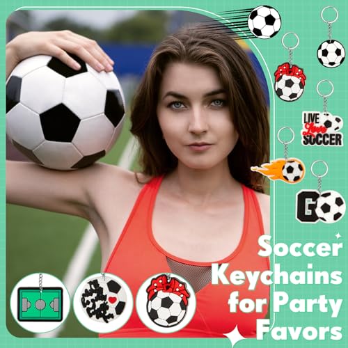 Batiyeer 36 Pack Soccer Keychains Bulk Party Favors Sports Ball Key Chains… - Image 7