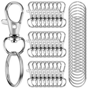 50PCS Metal Lobster Claw Clasp with Key Rings, 25PCS Keychains Clips Hooks…