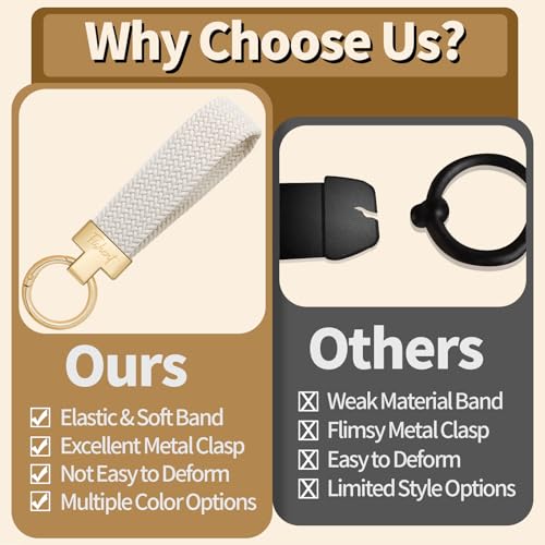 Fishent Stretchy Car Keychain, Nylon Braided Cool Key Chain for Women Men,… - Image 7