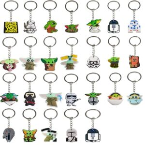 YUANHUISHENG 26PCS Baby Yoda KeyChains Party Favors Set, Baby Yoda Merchandise Classroom…