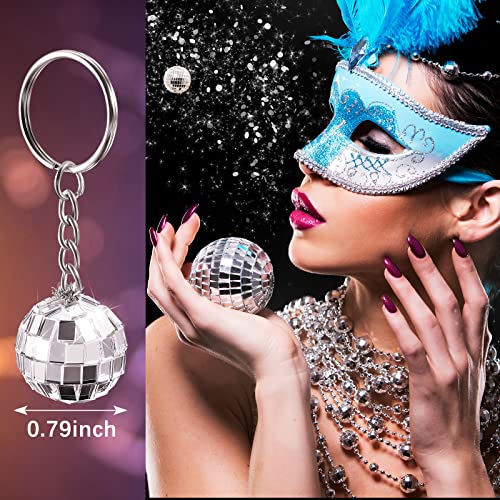 MTLEE 24 Pack Mini Mirror Disco Ball Keychain Last Disco Bachelorette Retro… - Image 3
