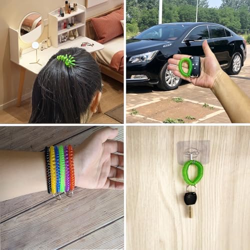 HAMIYELL Pack of 6 Colorful Spring Spiral Wrist Coil Key Chain, Wristband… - Image 5