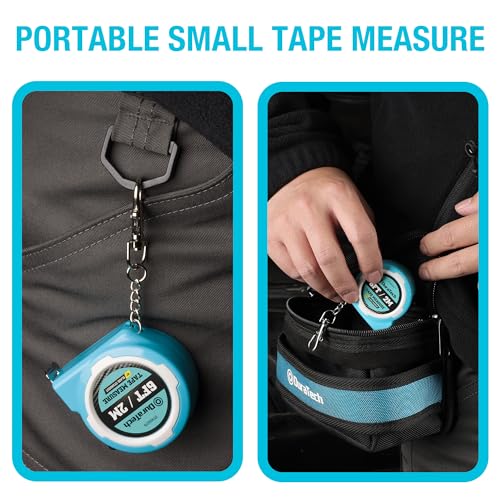 DURATECH Mini Tape Measure, 2 PCS 6FT Inch/Metric Small Tape Measure, Retractable… - Image 5