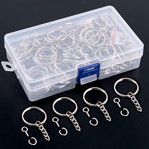 Swpeet 450Pcs 1" 25mm Sliver Key Chain Rings Kit, Including 150Pcs Keychain… - Image 5