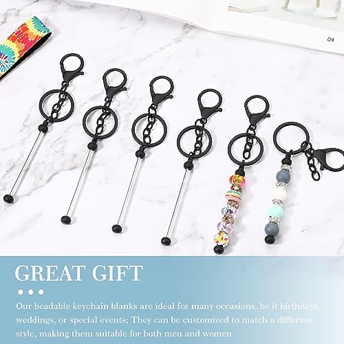 Tondiamo 12 Pcs Beadable Keychain Bars Bulk for Making Blank Beaded Metal… - Image 4