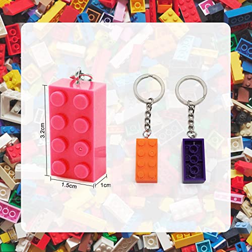 Mivofun 12 Pcs Building Block Keychain, 12 Colors Brick Keyrings for Birthday,… - Image 2