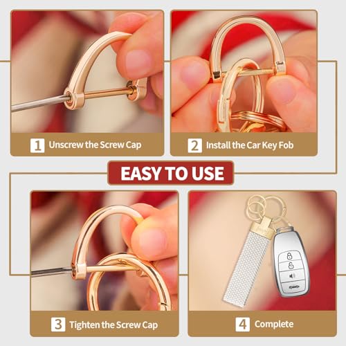 Fishent Stretchy Car Keychain, Nylon Braided Cool Key Chain for Women Men,… - Image 5