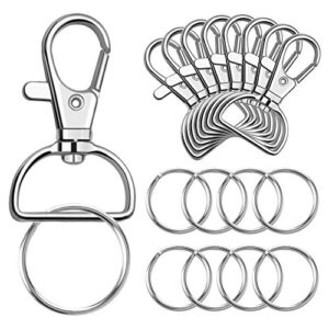 PAXCOO 100 Pcs Key Chain Hooks with Key Rings (Large Size)