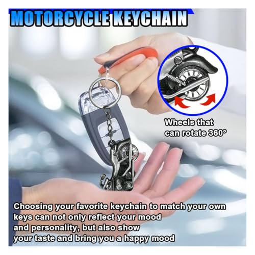 BDZMC Metal Motorcycle Key Chain, 3D Motorcycle Key Ring Present, Cool Car… - Image 5